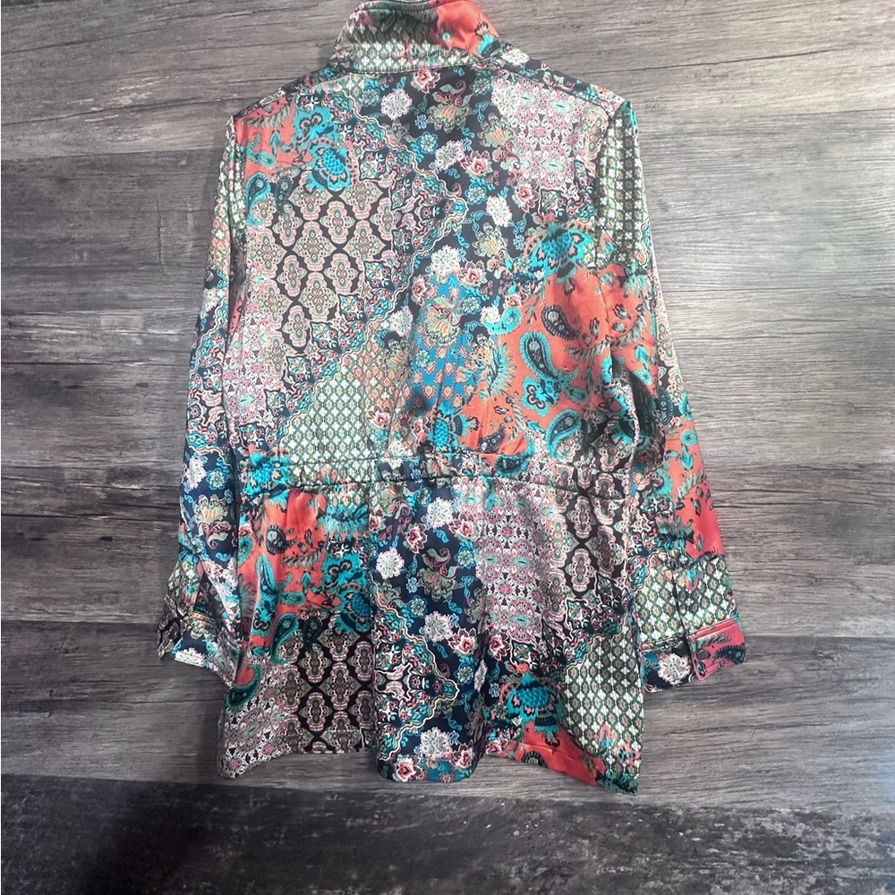 Ruby Rd. Colorful Teal Gold Jacket - Picture 8 of 10